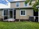 This backyard features a screened in patio, perfect for enjoying the outdoors at 2564 River Landing Dr, Sanford, FL 32771
