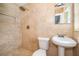 This bathroom offers a tile shower with a matching vanity at 2809 Sanbina St, Winter Park, FL 32789