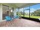 Relaxing screened lanai with brick pavers and outdoor seating overlooking the lush backyard at 31961 Redtail Reserve Blvd, Sorrento, FL 32776