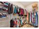Spacious walk-in closet with built-in white wire shelving for ample storage and wood-look flooring at 31961 Redtail Reserve Blvd, Sorrento, FL 32776