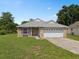 Charming single-story home with brick accents, well-manicured lawn, and attached two car garage at 10708 Brice Ct, Orlando, FL 32817