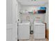 Functional laundry room with a washer, dryer, and storage shelves at 145 Piave St, Haines City, FL 33844