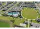 Expansive aerial view of a community with a large pool, open green space, and well-maintained homes at 17996 Adrift Rd, Winter Garden, FL 34787