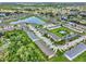 This aerial view captures a serene community with homes encircling a tranquil lake and verdant green spaces at 2508 Seven Oaks Dr, St Cloud, FL 34772