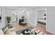 Inviting living room featuring neutral tones, dining area, view into kitchen, and adjacent bedroom at 2517 Caper Ln # 207, Maitland, FL 32751