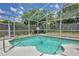 Screened-in swimming pool view with basketball hoop at 2742 Woodruff Dr, Orlando, FL 32837