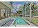 Enclosed screened in pool with wading area and basketball hoop, perfect for enjoying outdoor activities in comfort and privacy at 2742 Woodruff Dr, Orlando, FL 32837