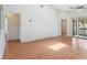 The living room has a ceiling fan and features views of the community at 3118 S Semoran Blvd # 2, Orlando, FL 32822
