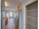 View from pantry looking into the kitchen. Stainless steel refrigerator at 7462 Bentonshire Ave, Windermere, FL 34786