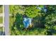 Bird's eye view of home showing roof and tree coverage surrounding the property at 815 E 11Th Ave, Mount Dora, FL 32757