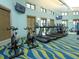Bright gym featuring treadmills, bikes, light blue walls, and televisions for community residents at 8934 Stinger Dr, Davenport, FL 33896