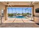 Enjoy outdoor living with a screened-in lanai, pool, and outdoor kitchen at 13232 Alderley Dr, Orlando, FL 32832