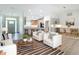 Bright living room with modern furnishings, open to a kitchen with breakfast bar and dining area at 13735 Sw 73Rd St, Ocala, FL 34481