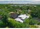 Expansive aerial view showcasing the home's architectural design, landscaping, and neighborhood at 1820 Glencoe Rd, Winter Park, FL 32789