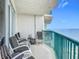 Spacious balcony with comfortable seating to enjoy the beautiful ocean views at 2055 S Atlantic Ave # 1410, Daytona Beach Shores, FL 32118