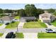 Front exterior of single-story home with landscaped yard, driveway, and attached garage at 303 Mariana Way, Kissimmee, FL 34758