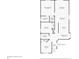 Detailed floorplan showing layout of living room, bedrooms, kitchen, and bathrooms at 4018 August Ct, Casselberry, FL 32707