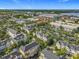 An aerial view of a vibrant community with lush greenery, well-maintained townhomes, and nearby amenities at 4584 Virginia Dr, Orlando, FL 32814