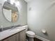 Clean and functional bathroom with a gray vanity and walk-in shower at 4584 Virginia Dr, Orlando, FL 32814