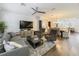 Bright living space with exposed brick wall and open dining room area at 4584 Virginia Dr, Orlando, FL 32814