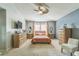 Bright primary bedroom featuring a neutral color scheme, stylish furniture, and ample natural light at 636 Milan Dr, Kissimmee, FL 34758