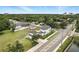 Aerial view showcasing the modern home and its surroundings with lush greenery and neighborhood charm at 1733 Harmon Ave, Winter Park, FL 32789