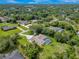 An aerial view of a well-maintained home with a screened pool in a lush neighborhood at 1879 Odham Dr, Deltona, FL 32738