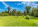 Lush backyard featuring mature trees and greenery, providing a private outdoor space at 1879 Odham Dr, Deltona, FL 32738
