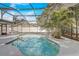 Screened-in pool with a clear blue water, surrounded by tropical landscaping, offering a private and serene oasis at 1921 Heathwood Dr, Winter Park, FL 32792