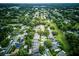An aerial view of a residential neighborhood with tree-lined streets at 2031 Wekiva Reserve Blvd, Apopka, FL 32703