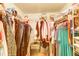 Walk-in closet with metal shelving, clothes on hangers and organized storage options at 2031 Wekiva Reserve Blvd, Apopka, FL 32703