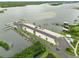 Aerial view of a boat launch and parking near New Smyrna Beach at 216 N Riverside Dr, Edgewater, FL 32132
