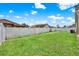 Large backyard with a privacy fence and green grass, perfect for outdoor activities at 2713 Eagle Glen Cir, Kissimmee, FL 34746