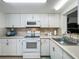 Updated kitchen boasts white cabinetry, sleek appliances, and a stylish backsplash at 2728 Hertha Ave, Orlando, FL 32826