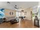Cozy living area with tile flooring, modern furnishings, and stylish decor at 462 Lakepark Trl, Oviedo, FL 32765