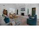 Open-concept living room featuring a fireplace, neutral tones, and lots of natural light at 4702 Shorecrest Dr, Orlando, FL 32817