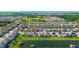 Aerial view of the backs of beautiful homes with a tranquil pond offering serene waterfront views and landscaping at 4908 Lotta Ct, St Cloud, FL 34772