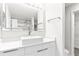 Modern bathroom features sleek vanity and a shower at 6384 Raleigh St # 2214, Orlando, FL 32835