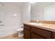 Cozy bathroom with a tub and shower combo, complete with a single sink vanity at 6484 S Goldenrod Rd # 41A, Orlando, FL 32822