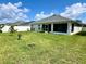 Backyard with well-maintained lawn and landscaping, highlighting the home's exterior at 7 Polermo Ave, St Cloud, FL 34771