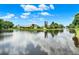A view of the neighborhood pond from the grassy backyard at 11548 Pumpkin Seed Ct, Orlando, FL 32821