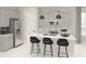 Modern kitchen with a large island, stainless steel appliances, and pendant lighting at 1896 Seawall Way, Celebration, FL 34747
