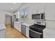 Kitchen area featuring stainless steel appliances and white cabinets at 1919 Sipes Ave, Sanford, FL 32771