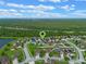 Beautiful aerial view of a neighborhood with a mix of homes and green spaces, highlighting the community's layout at 3640 Sail Harbor Dr, Kissimmee, FL 34746