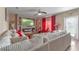 Elegant living room with a decorative stone fireplace, modern furnishings, and stylish accents at 3640 Sail Harbor Dr, Kissimmee, FL 34746