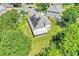 Aerial view highlighting solar panels and large backyard with screened patio at 3706 Andover Cay Blvd, Orlando, FL 32825