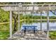 Lakeside gazebo with picnic table offering a serene outdoor space at 3706 Andover Cay Blvd, Orlando, FL 32825