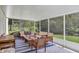 Screened in back porch with outdoor seating overlooking a lush, wooded yard at 3706 Andover Cay Blvd, Orlando, FL 32825
