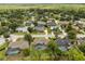 Aerial view showcasing homes with screened-in pools in a lush, green neighborhood at 548 Timber Ridge Dr, Longwood, FL 32779