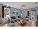 Comfortable living room featuring a plush sofa, stylish decor, and lots of natural light at 5852 Mariposa Cove Ln, Orlando, FL 32822